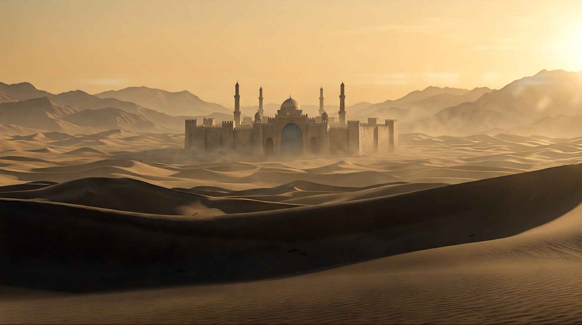 The city revealed across the dunes