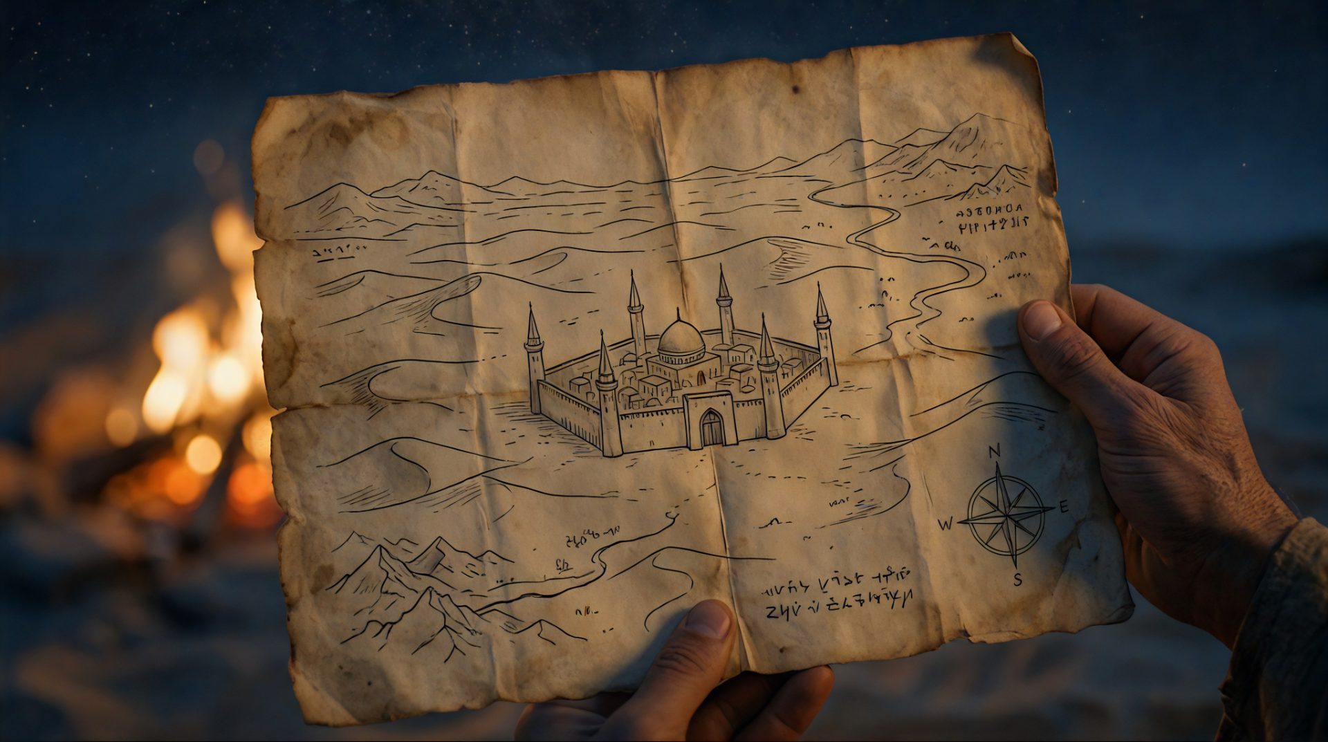 The map by firelight