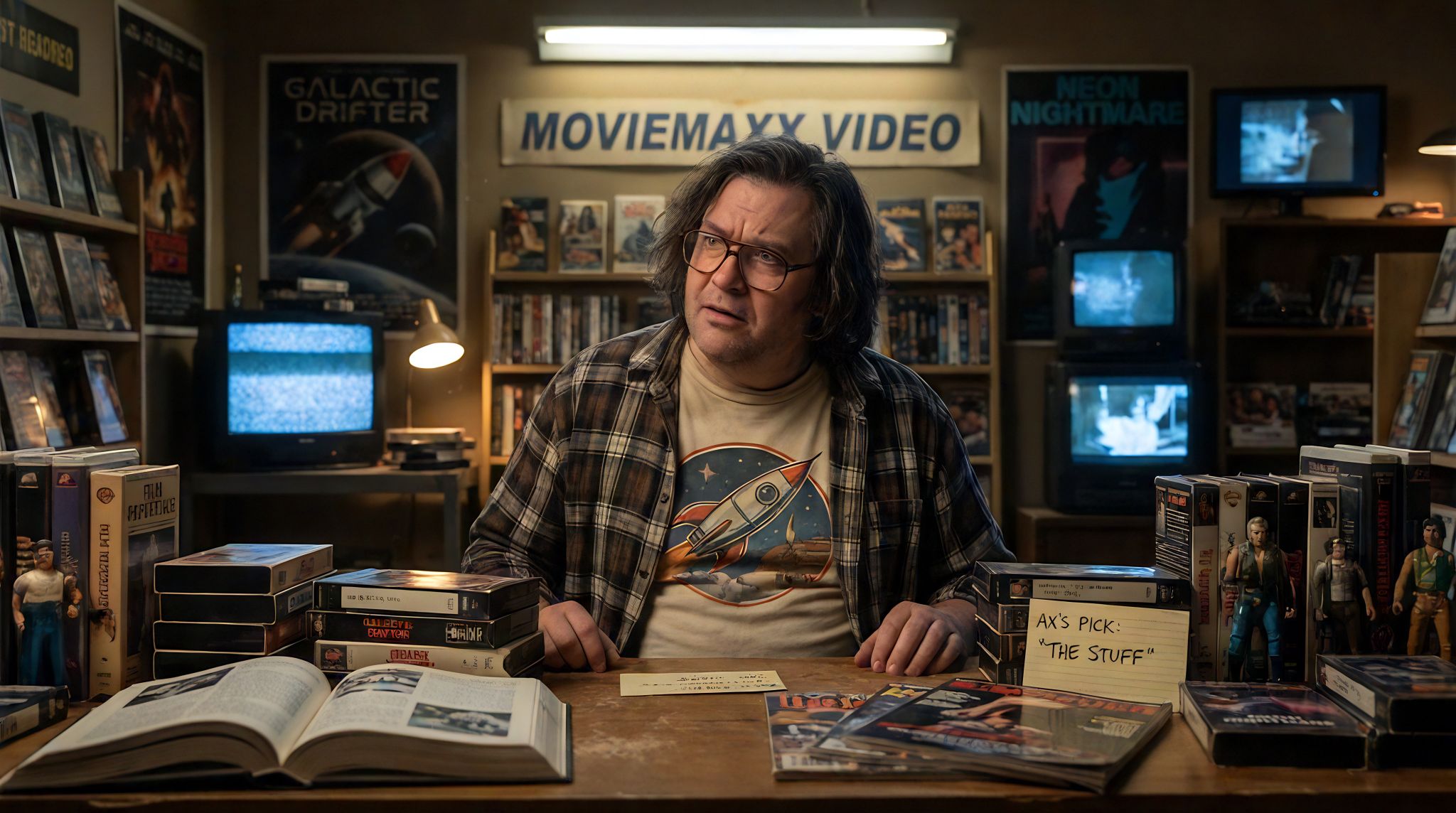 Ax at the MovieMaxx counter